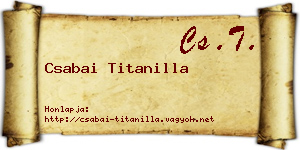 Csabai Titanilla névjegykártya